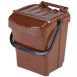 Kosz pojemnik do segregacji sortowania śmieci na BIO odpady spożywcze - brązowy Urba 40L