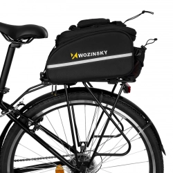 Duża torba rowerowa na bagażnik 35l + pokrowiec przeciwdeszczowy czarny  WOZINSKY 5907769300615