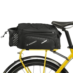 Torba rowerowa na bagażnik z paskiem na ramię 9l pokrowiec przeciwdeszczowy czarny WOZINSKY 5907769300646