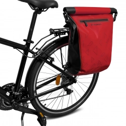 Wodoodporny plecak na bagażnik rowerowy torba rowerowa 2w1 23l czerwony  WOZINSKY 5907769301391