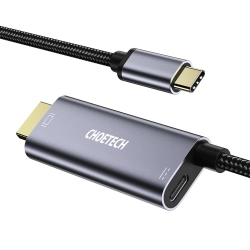 Przejściówka adapter USB Typ C - HDMI 4K + USB Typ C PD do MacBook PC 1.8m szary  CHOETECH 6971824970739