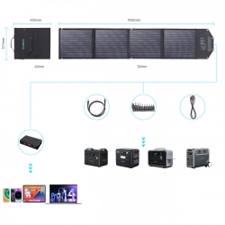 Ładowarka solarna słoneczna 100W składana USB-C 2xUSB PD QC czarna  CHOETECH 6932112103727