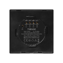 Trzykanałowy dotykowy włącznik światła przełącznik przycisk WiFi 433 MHz RF czarny T3EU3C-TX Sonoff 6920075727319