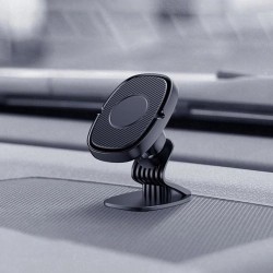 Samoprzylepny przyklejany magnetyczny uchwyt samochodowy do telefonu na deskę rozdzielczą czarny HURTEL 9111201909885