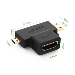 Przejściówka adapter ze złącza HDMI Typ A mini HDMI - micro HDMI  UGREEN 6957303821440