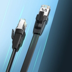 Płaski patch cord kabel przewód LAN Ethernet Cat.8 U/FTP 1m czarny  UGREEN 6957303819805