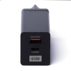 Ładowarka GaN 65W z portami USB USB-C QC 3.0 PD czarna  WOZINSKY 5907769307492