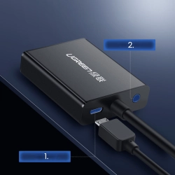Przejściówka adapter HDMI - VGA + kabel USB - micro USB 1m czarny UGREEN 6957303842339