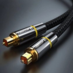 Optyczny kabel przewód audio cyfrowy światłowód Toslink SPDIF 2m czarny  WOZINSKY 5907769300936