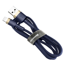 Wytrzymały nylonowy kabel przewód USB Iphone Lightning QC3.0 1.5A 2M niebieski  BASEUS 6953156290761