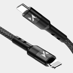 Kabel przewód USB-C Iphone Lightning Power Delivery 18W 2m czarny  WOZINSKY 5907769301216