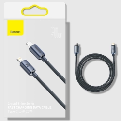 Kabel przewód do szybkiego ładowania i transferu danych USB-C Iphone Lightning 20W 2m czarny  BASEUS 6932172602772
