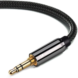 Kabel AUX kątowy męski-męski kabel mini jack 1,5m czarny WOZINSKY 5907769307423