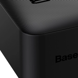 Bipow powerbank z wyświetlaczem 30000mAh kabel USB-A microUSB 0.25m czarny  BASEUS 6932172618230