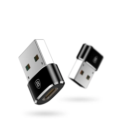 BASEUS 6953156263536 Mała przejściówka adapter wtyczka ze złącza USB-C na USB - czarny