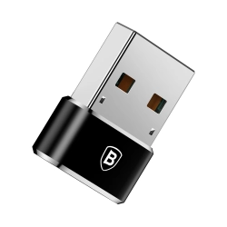 BASEUS 6953156263536 Mała przejściówka adapter wtyczka ze złącza USB-C na USB - czarny