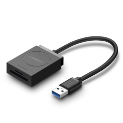 UGREEN 6957303894178 Czytnik kart pamięci SD / micro SD wtyczka USB 3.0 15cm - czarny