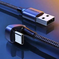 UGREEN 6957303873135 Kabel przewód kątowy USB - USB-C dla graczy QC AFC FCP 1m - szary