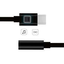 HURTEL 7426825371195 Adapter przejściówka z USB-C na gniazdo audio 3.5 mini jack czarny