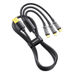 JOYROOM 6941237199997 3w1 kabel przewód USB - USB-C / Lightning / micro USB 3,5 A 1,2m czarny