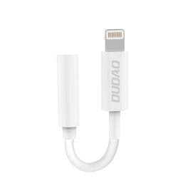 DUDAO 6970379616413 Adapter audio przejściówka do słuchawek iPhone z Lightning na mini jack 3,5 mm biały