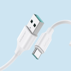 JOYROOM 6956116733308 Elastyczny wytrzymały kabel USB - USB-C do ładowania i transmisji danych 1m biały