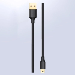 UGREEN 6957303813544 Kabel przewód USB - mini USB 5-pinowy pozłacany 0,5m czarny