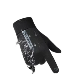 HURTEL 5907769308086 Rękawiczki dotykowe do telefonu sportowe wiatroszczelne męskie czarno-szare