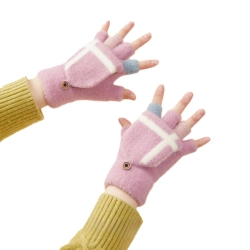 HURTEL 5907769307904 Rękawiczki mitenki zimowe do telefonu dziecięco - damskie różowe