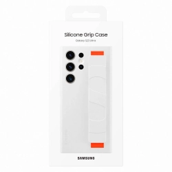 SAMSUNG 8806094768855 Etui silikonowy pokrowiec z paskiem Samsung Galaxy S23 Ultra Silicone Grip Cover białe