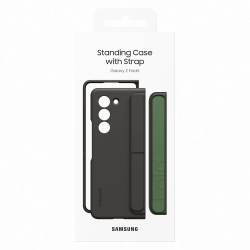SAMSUNG 8806095062617 Etui silikonowe do Samsung Galaxy Z Fold 5 z podstawką i paskiem czarny