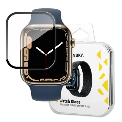 WOZINSKY 9145576261668 Hybrydowe szkło ochronne do Apple Watch 7/8/9 45mm Watch Glass czarny