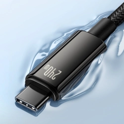 BASEUS 6932172628826 Kabel przewód USB-C 480Mb/s 240W Tungsten Gold 1m czarny