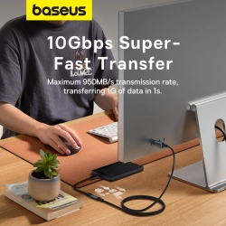BASEUS 6932172636906 Przedłużacz kabla przewodu USB-C 10Gbps 0.5m czarny
