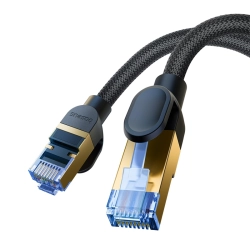 BASEUS 6932172646615 Szybki kabel sieciowy LAN RJ45 cat.7 10Gbps plecionka 5m czarny