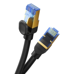 BASEUS 6932172646523 Szybki kabel sieciowy LAN RJ45 cat.7 10Gbps plecionka 0.5m czarny