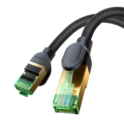 BASEUS 6932172646776 Szybki kabel sieciowy LAN RJ45 cat.8 40Gbps plecionka 1m czarny