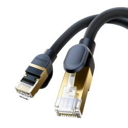 BASEUS 6932172646639 Szybki kabel sieciowy patchcord RJ45 cat.8 40Gbps 0.5m czarny