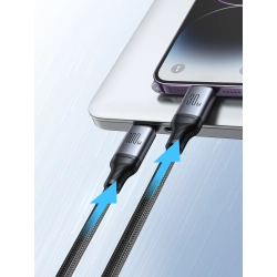 JOYROOM 6941237100757 2w1 Kabel przewód Speedy Series USB-C - USB-C / iPhone Lightning 100W 1.5m czarny