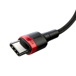 BASEUS 6953156216372 Nylonowy mocny kabel przewód USB-C PD 100W 20V 5A 2m czarny
