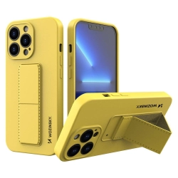WOZINSKY 9145576234044 Silikonowe etui z podstawką iPhone 13 Pro Max Kickstand Case żółte