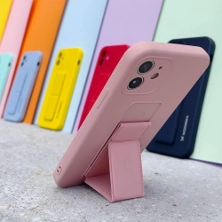 WOZINSKY 9145576247501 Silikonowe etui z podstawką etui Xiaomi Redmi Note 11 Pro Kickstand Case różowe