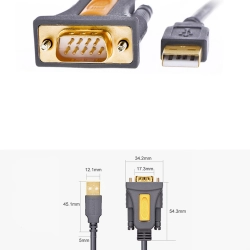 UGREEN 6957303822119 Przejściówka adapter kabel USB-A - DB9 RS-232 1.5m szary