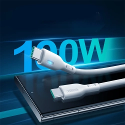JOYROOM 6956116733117 Kabel przewód USB-C z diodą LED 100W 2m biały