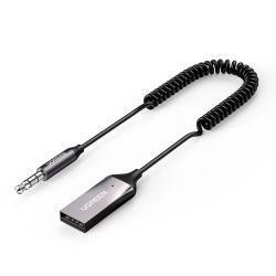 UGREEN 6957303805440 Odbiornik dźwięku adapter audio Bluetooth 5.3 kabel USB AUX jack czarny