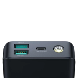 JOYROOM 6941237117908 Powerbank z latarką 30W 30000mAh + kabel USB-A - USB-C 25cm czarny