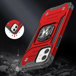 WOZINSKY 9145576265475 Etui pancerny pokrowiec do iPhone 14 uchwyt magnetyczny Ring Armor czerwony