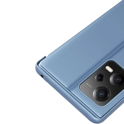 HURTEL 9145576276082 Błyszczące etui z klapką do Xiaomi Redmi Note 12 Pro+ Clear View Case niebieski