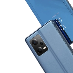 HURTEL 9145576276020 Błyszczące etui z klapką do Xiaomi Redmi Note 12 5G / Poco X5 Pro 5G Clear View Case niebieski