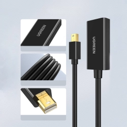 UGREEN 6957303843602 Adapter przejściówka kabla przewodu mini DP DisplayPort - HDMI 4K czarny